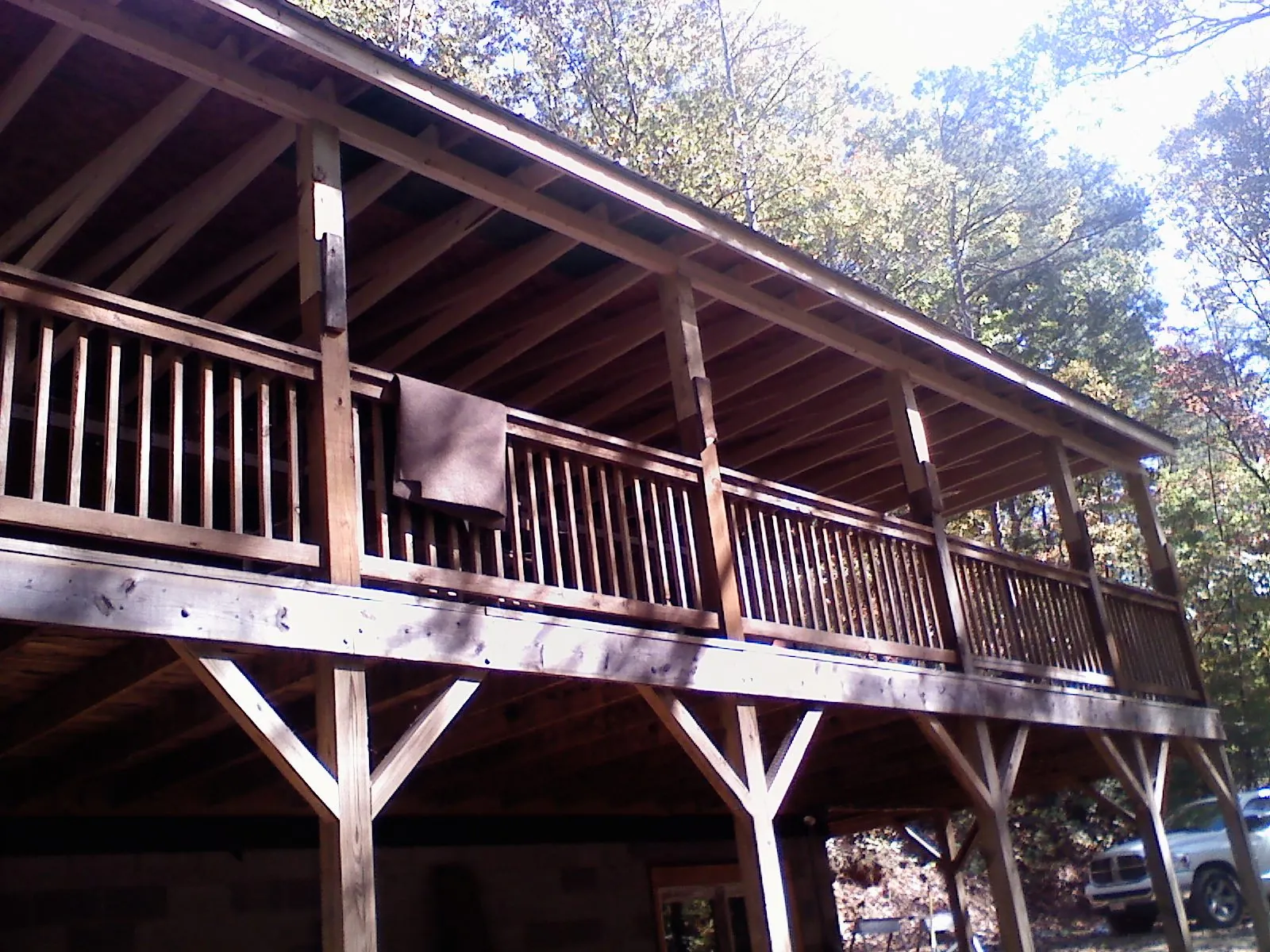 Timber framing under a new elevated porch and deck — Roof Leak Repair in Moxee by Roofing Brothers